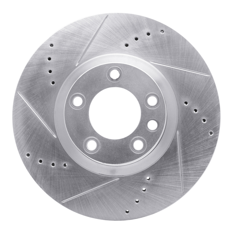 DFC 11-18 Porsche Cayenne Right Front Drilled & Slotted Silver Brake Rotor