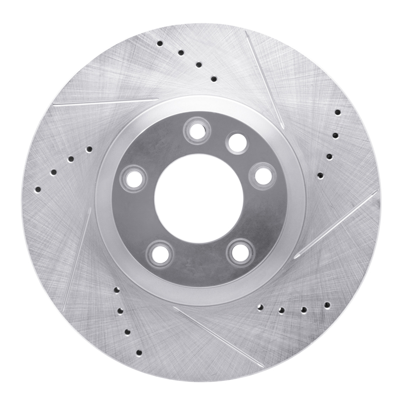 DFC 11-18 Porsche Cayenne Left Front Drilled & Slotted Silver Brake Rotor