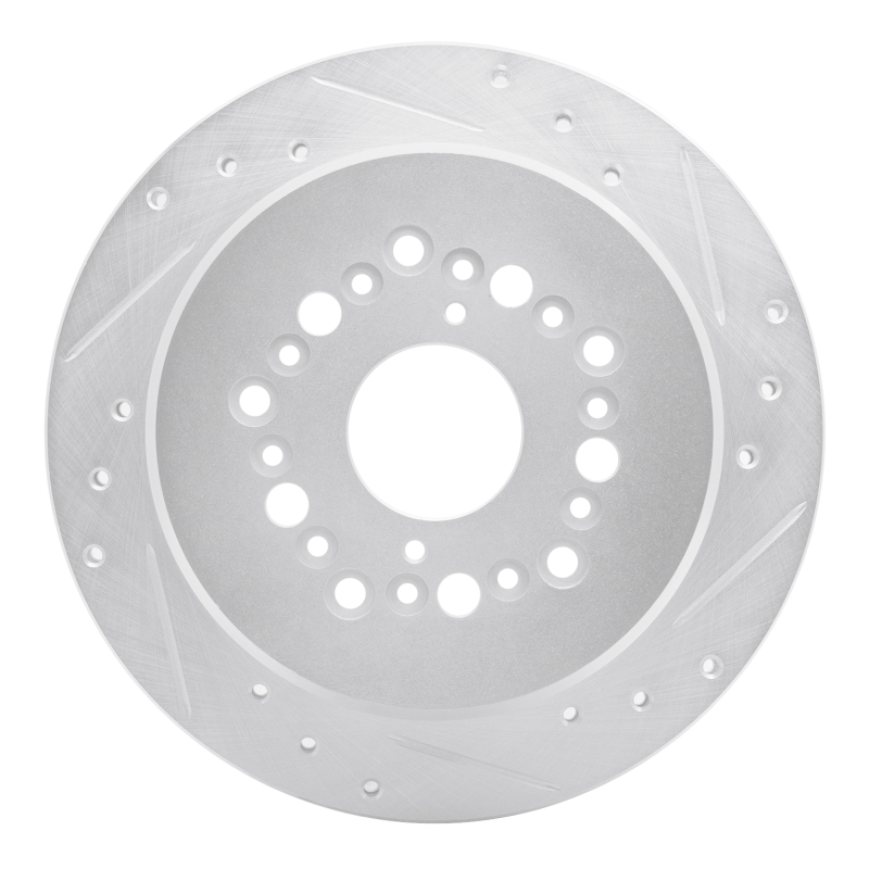 DFC 90-92 Lexus LS400 Rear Right Drilled & Slotted Silver Brake Rotor