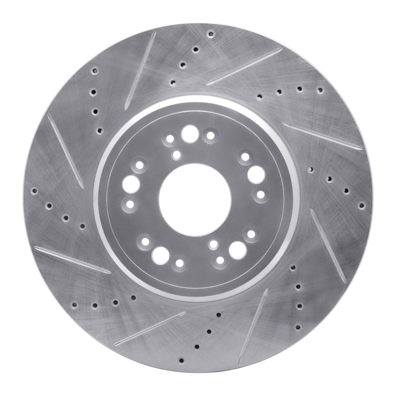 DFC 95-00 Lexus LS400 Front Left Drilled & Slotted Silver Brake Rotor