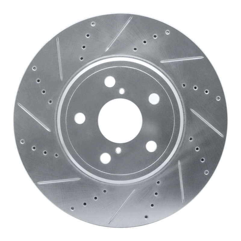 DFC 01-06 Lexus LS430 Front Left Drilled & Slotted Silver Brake Rotor