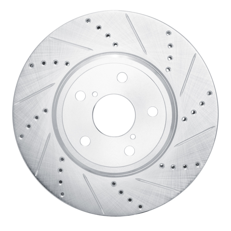 DFC 01-06 Lexus LS430 Front Right Drilled & Slotted Silver Brake Rotor