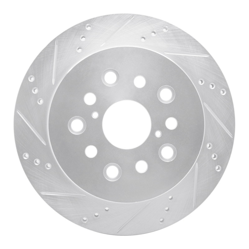 DFC 01-06 Lexus LS430 Rear Left Drilled & Slotted Silver Brake Rotor