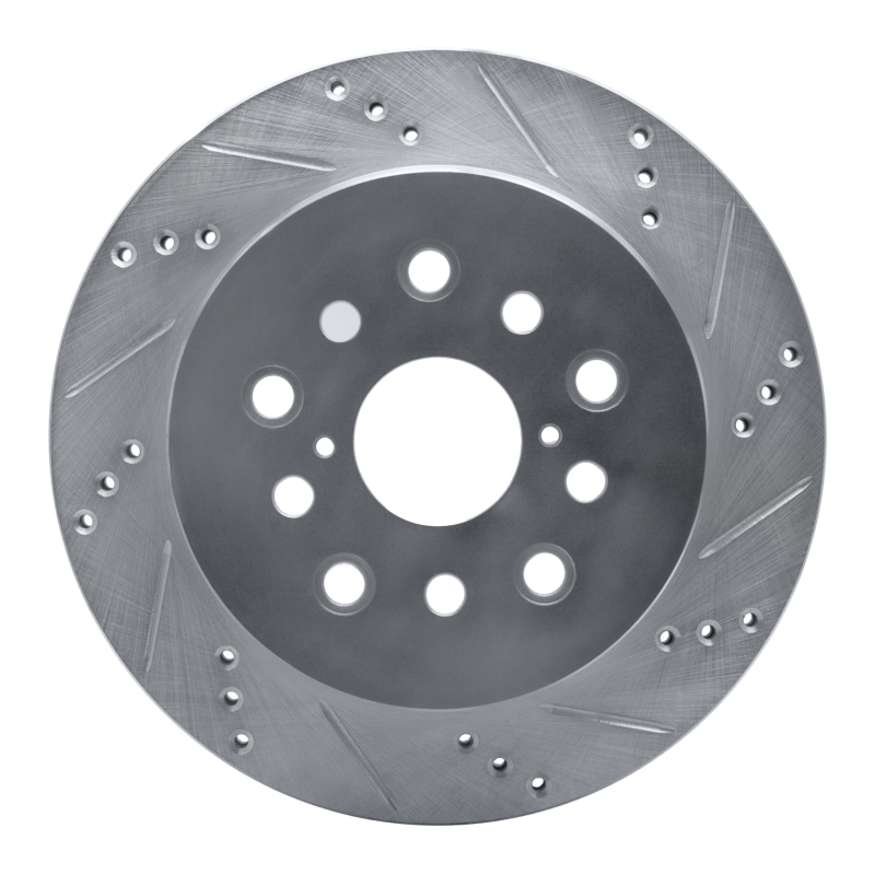 DFC 01-06 Lexus LS430 Rear Right Drilled & Slotted Silver Brake Rotor