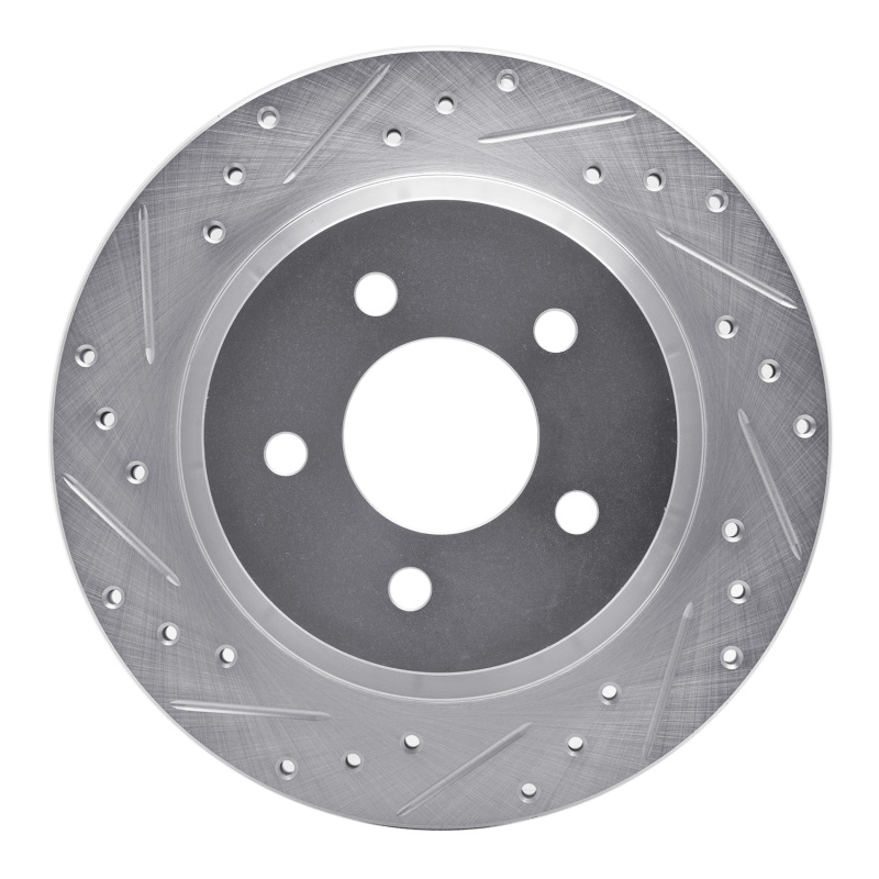 DFC 07-23 Lexus LS460 Front Left Drilled & Slotted Silver Brake Rotor