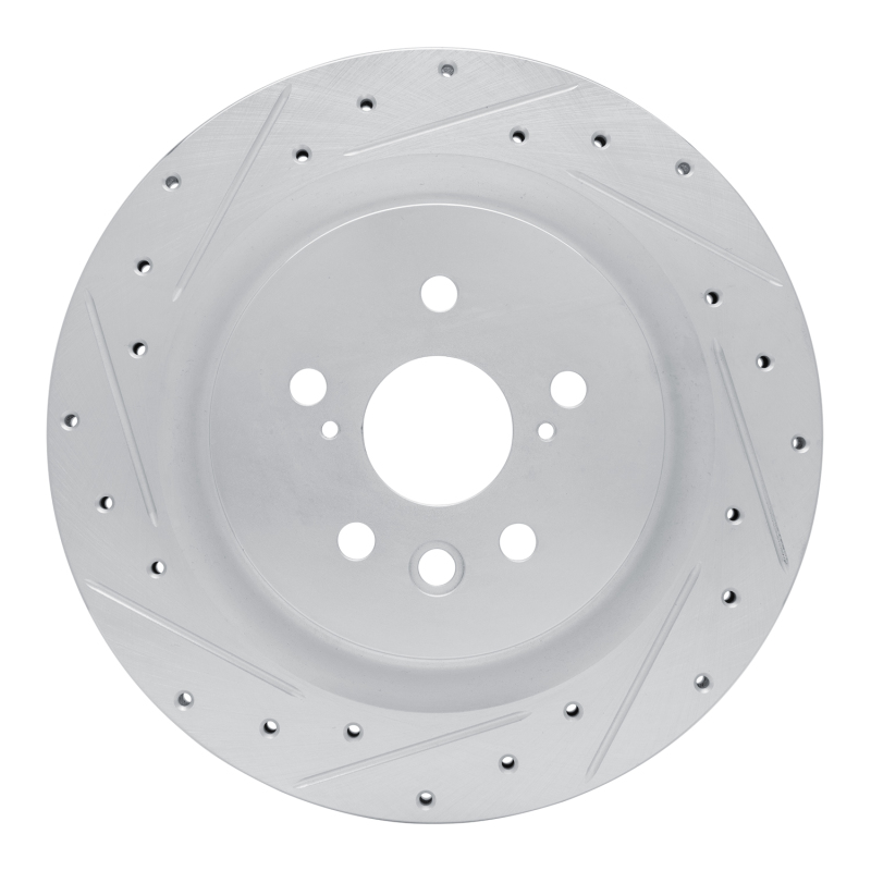DFC 20-25 Lexus RX350h Rear Left Drilled & Slotted Silver Brake Rotor