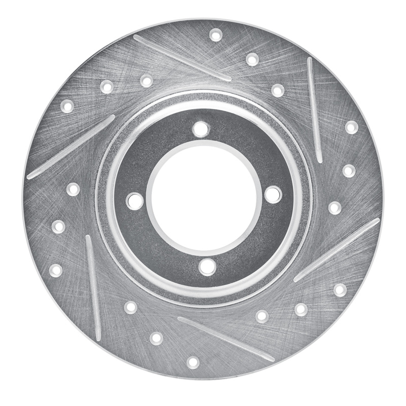 DFC 81-84 Toyota Starlet Front Right Drilled & Slotted Silver Brake Rotor