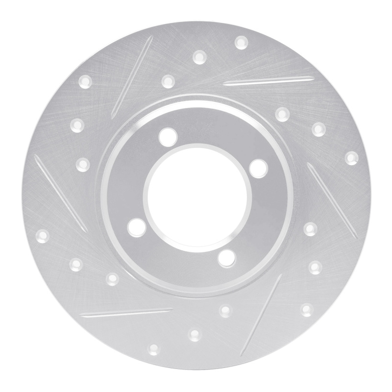 DFC 70-79 Toyota Celica Front Left Drilled & Slotted Silver Brake Rotor