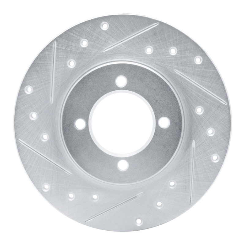 DFC 80-83 Toyota Corolla (US/Canada) Front Left Drilled & Slotted Silver Brake Rotor