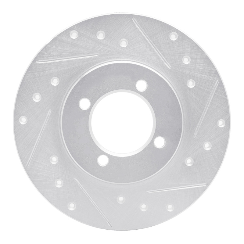 DFC 80-83 Toyota Corolla (US/Canada) Front Right Drilled & Slotted Silver Brake Rotor