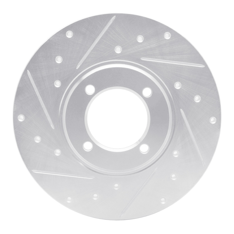 DFC 76-81 Toyota Celica Front Left Drilled & Slotted Silver Brake Rotor