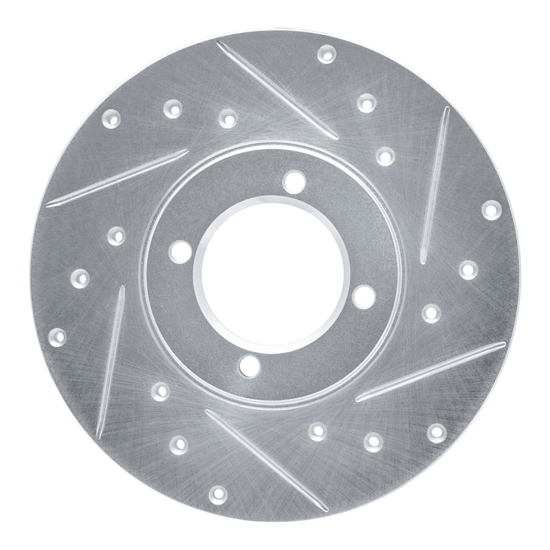 DFC 76-81 Toyota Celica Front Right Drilled & Slotted Silver Brake Rotor