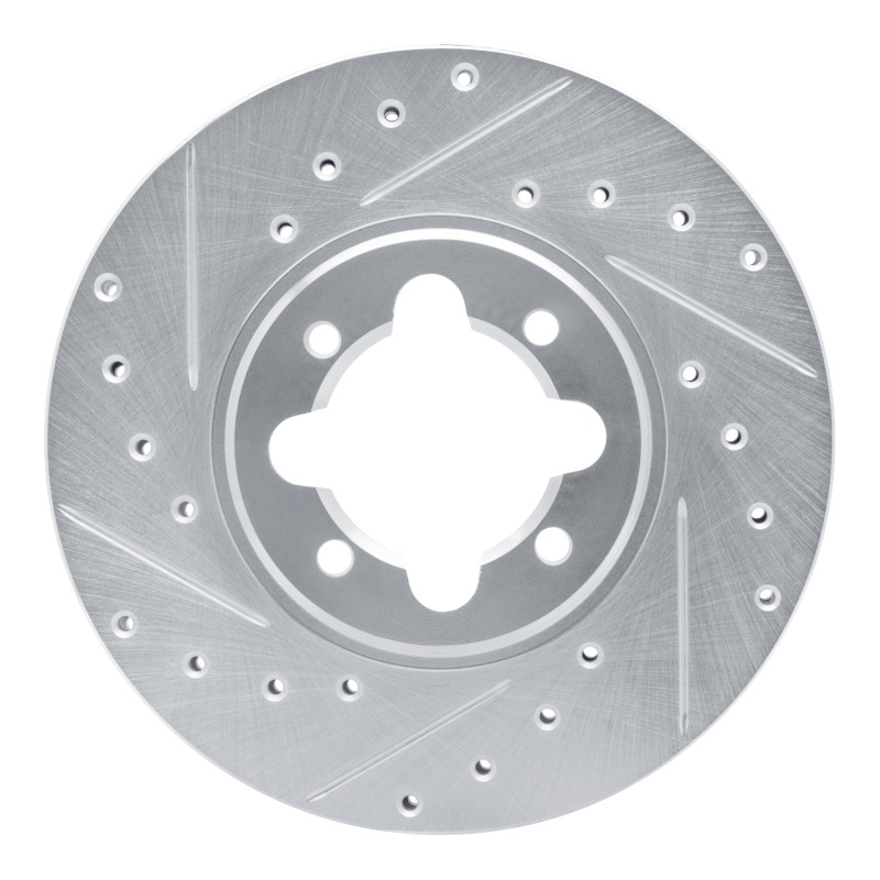 DFC 82-85 Toyota Celica Front Left Drilled & Slotted Silver Brake Rotor