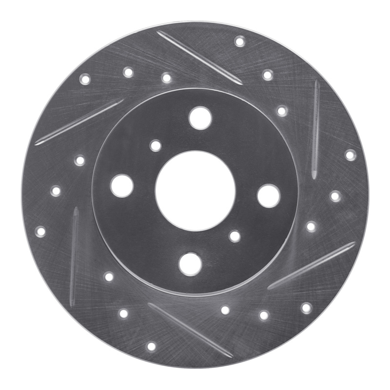 DFC 83-90 Toyota Tercel Front Right Drilled & Slotted Silver Brake Rotor