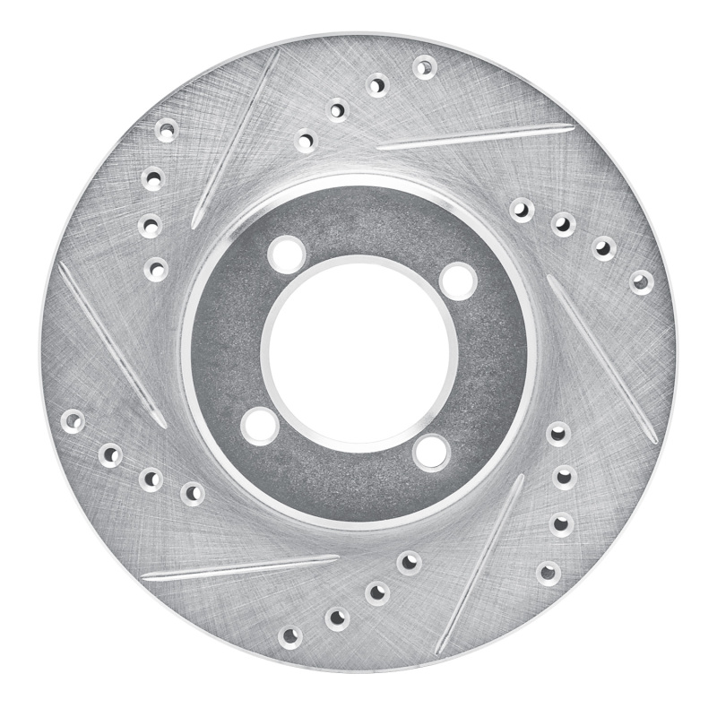 DFC 84-87 Toyota Corolla (US/Canada) Front Left Drilled & Slotted Silver Brake Rotor