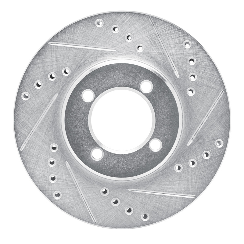 DFC 84-87 Toyota Corolla (US/Canada) Front Right Drilled & Slotted Silver Brake Rotor