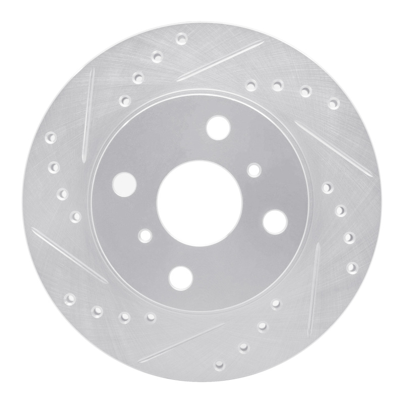 DFC 85-88 Chevrolet Nova Front Left Drilled & Slotted Silver Brake Rotor