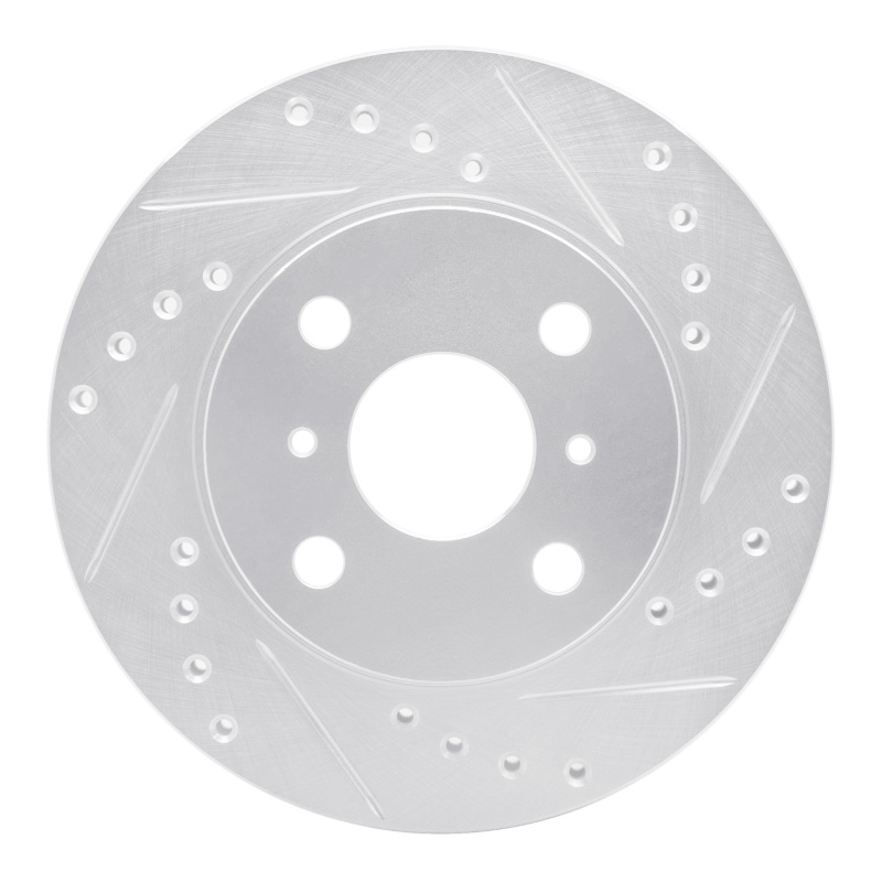 DFC 85-88 Chevrolet Nova Front Right Drilled & Slotted Silver Brake Rotor