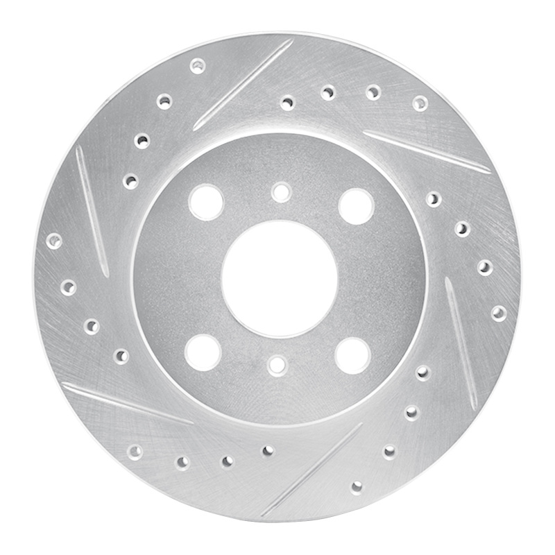DFC 86-89 Toyota Celica Front Left Drilled & Slotted Silver Brake Rotor
