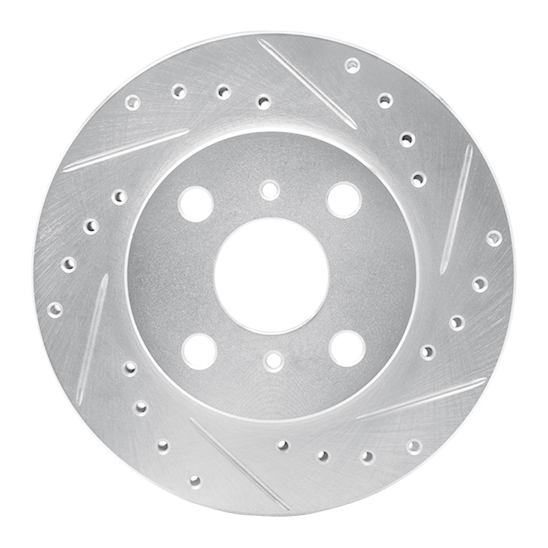DFC 86-89 Toyota Celica Front Right Drilled & Slotted Silver Brake Rotor
