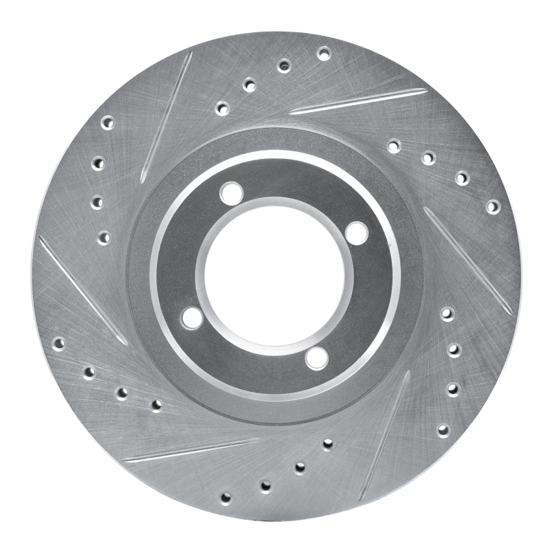 DFC 85-88 Toyota Cressida Front Left Drilled & Slotted Silver Brake Rotor