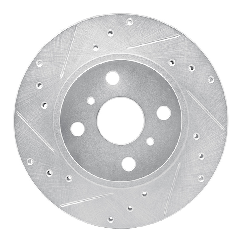 DFC 87-92 Geo Prizm Front Left Drilled & Slotted Silver Brake Rotor
