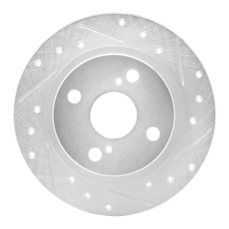 DFC 87-92 Chevrolet Nova Rear Right Drilled & Slotted Silver Brake Rotor