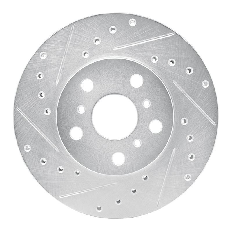 DFC 87-91 Toyota Camry Front Left Drilled & Slotted Silver Brake Rotor
