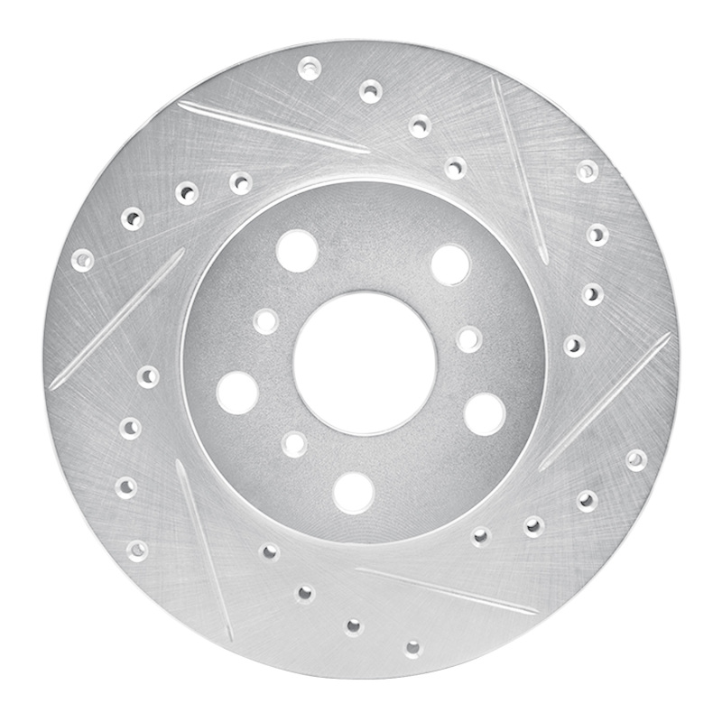 DFC 87-91 Toyota Camry Front Right Drilled & Slotted Silver Brake Rotor
