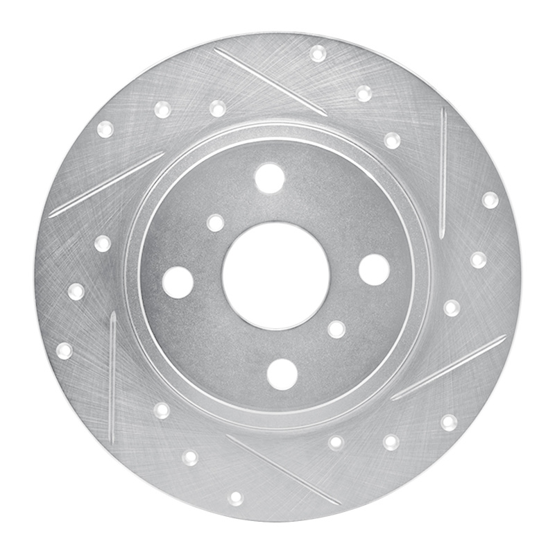 DFC 87-89 Toyota MR2 Rear Right Drilled & Slotted Silver Brake Rotor