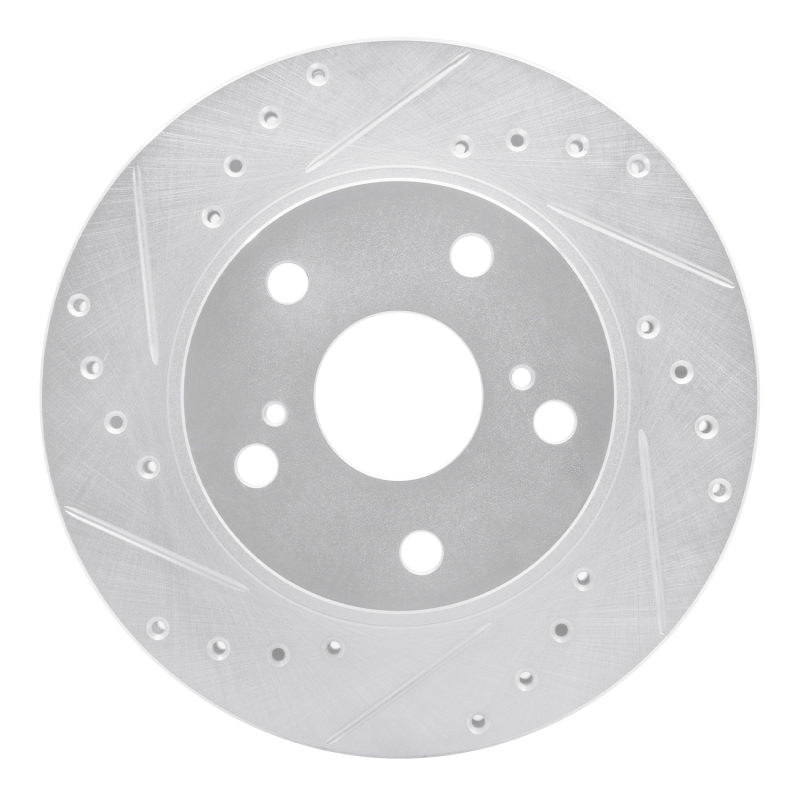 DFC 89-92 Toyota Cressida Front Left Drilled & Slotted Silver Brake Rotor
