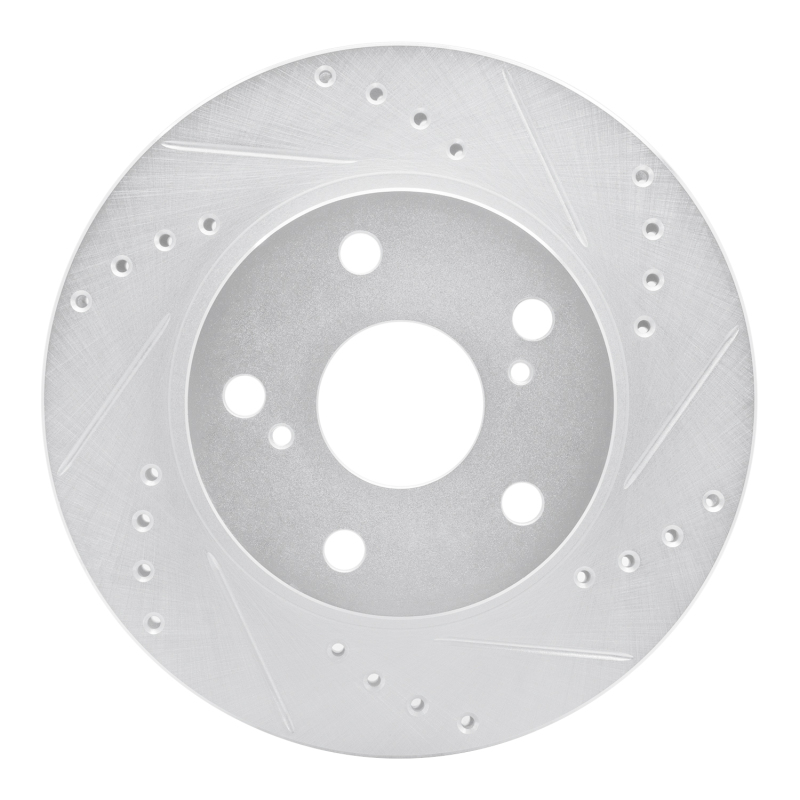 DFC 89-92 Toyota Cressida Front Right Drilled & Slotted Silver Brake Rotor