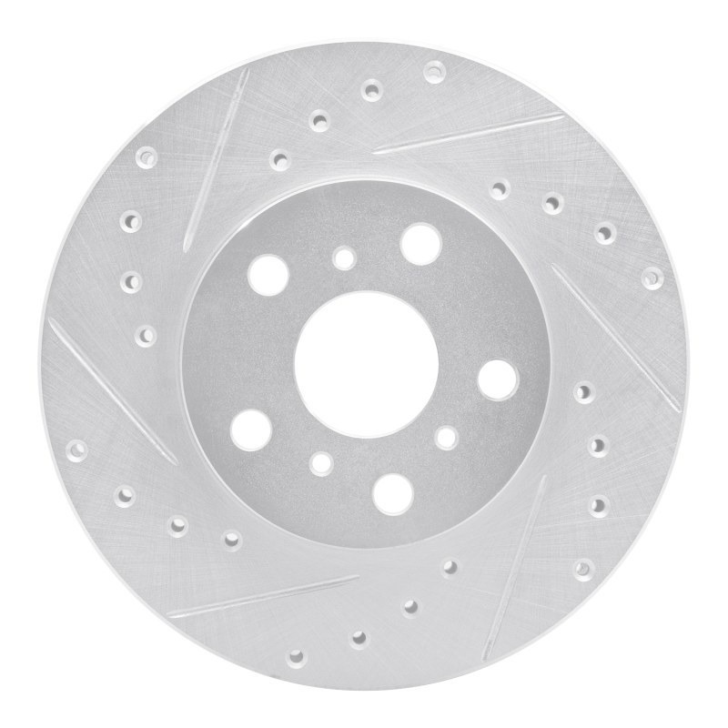 DFC 88-93 Toyota Celica Front Left Drilled & Slotted Silver Brake Rotor