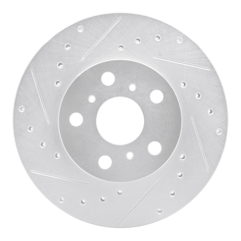 DFC 90-91 Toyota Celica Front Left Drilled & Slotted Silver Brake Rotor