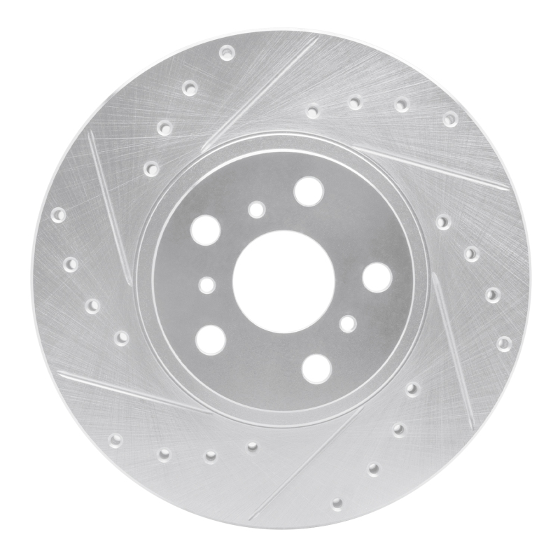 DFC 90-93 Toyota Celica Front Left Drilled & Slotted Silver Brake Rotor