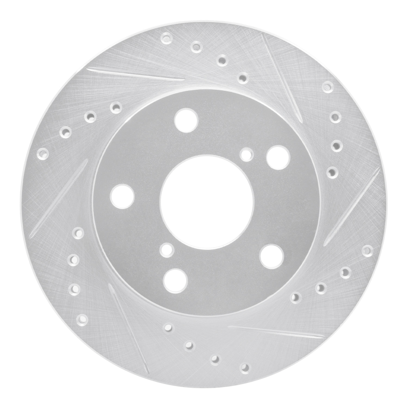 DFC 91-95 Toyota MR2 Front Right Drilled & Slotted Silver Brake Rotor