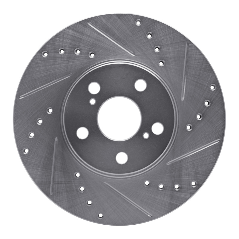 DFC 94-99 Toyota Celica Front Right Drilled & Slotted Silver Brake Rotor