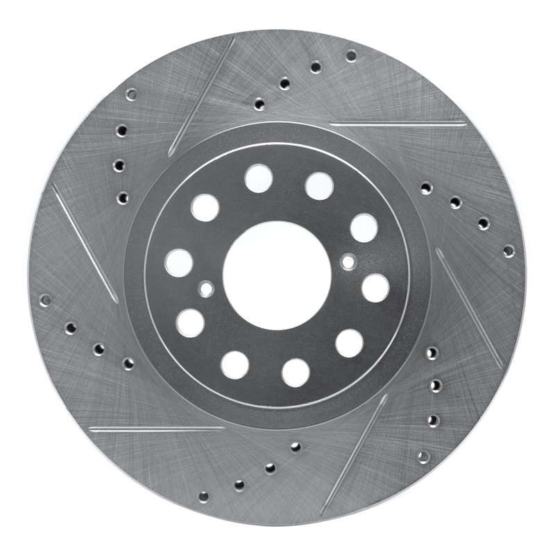 DFC 93-98 Toyota Supra Front Left Drilled & Slotted Silver Brake Rotor