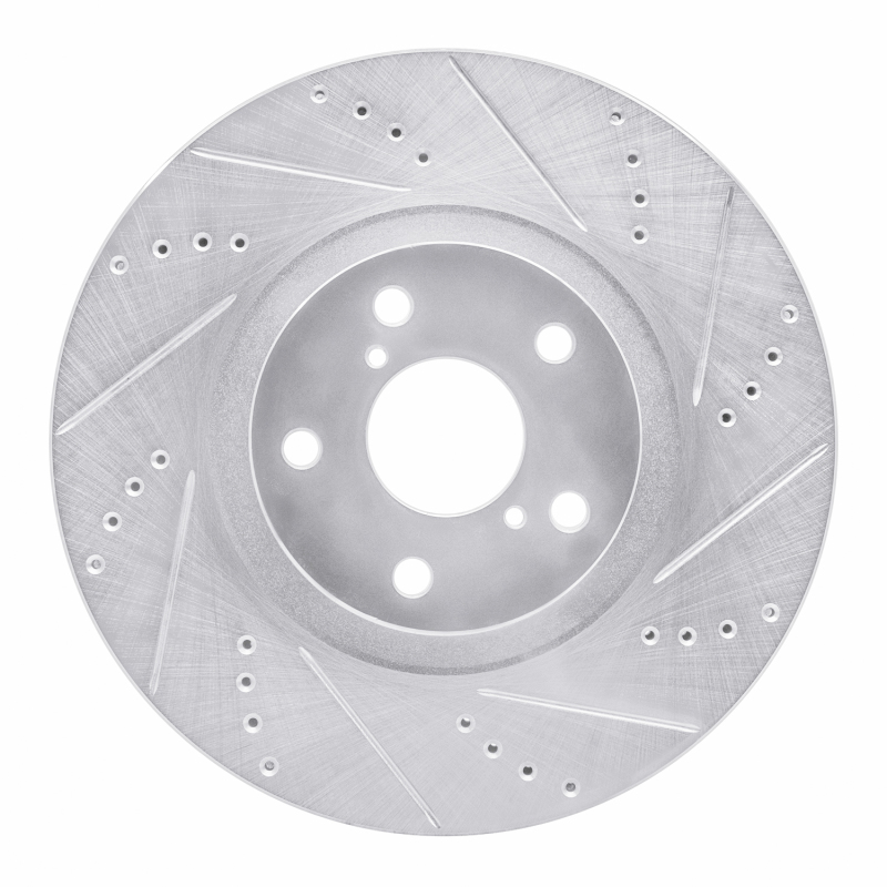 DFC 93-98 Toyota Supra Left Front Drilled & Slotted Silver Brake Rotor