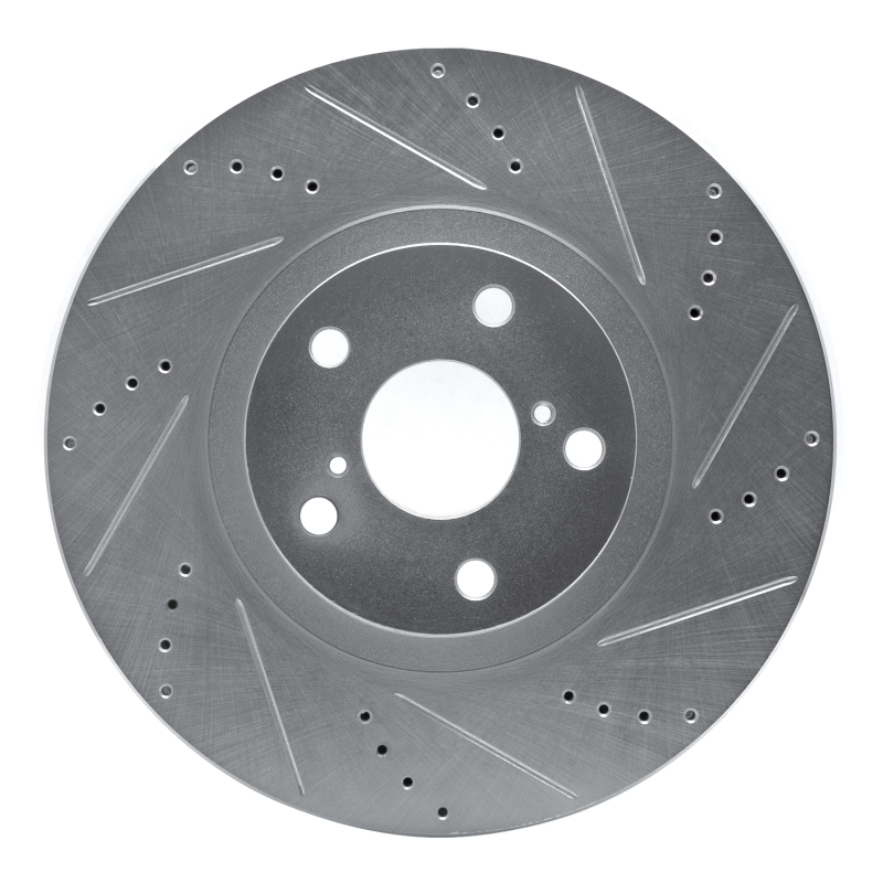 DFC 93-98 Toyota Supra Right Front Drilled & Slotted Silver Brake Rotor