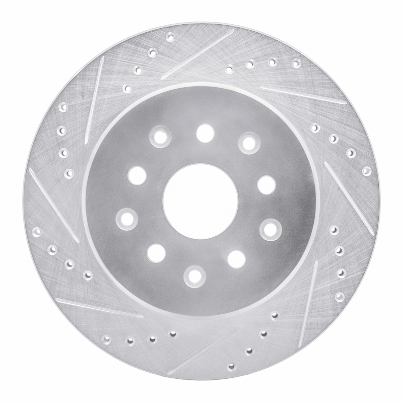 DFC 93-98 Toyota Supra Rear Left Drilled & Slotted Silver Brake Rotor