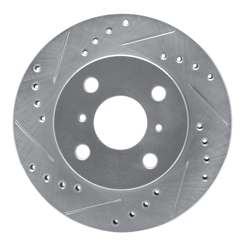 DFC 99-05 Toyota Echo Front Left Drilled & Slotted Silver Brake Rotor