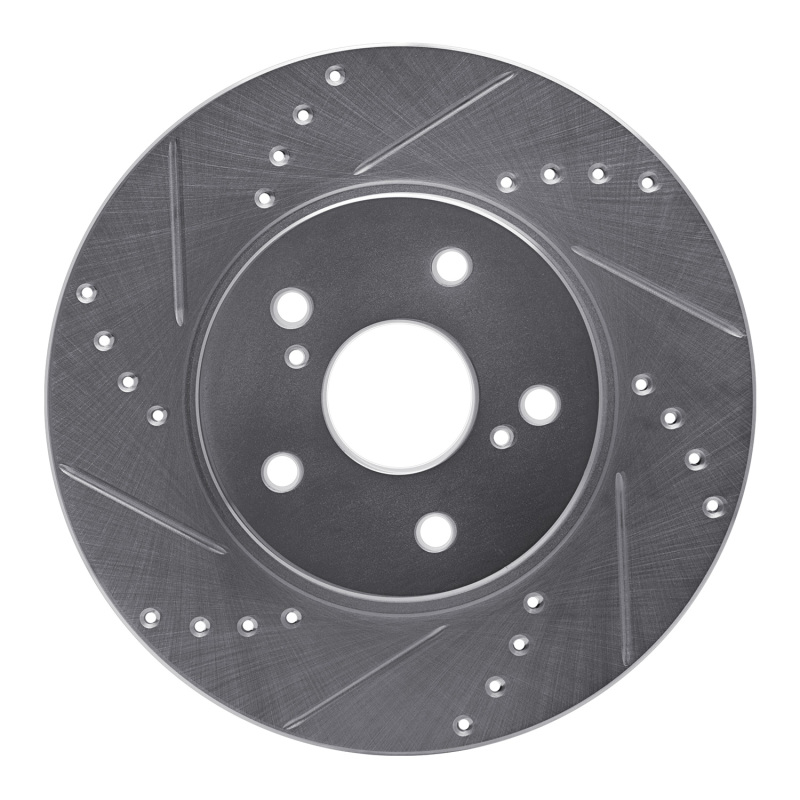 DFC 02-15 Lexus IS250 Front Left Drilled & Slotted Silver Brake Rotor