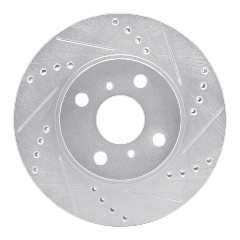 DFC 06-19 Scion IQ Front Right Drilled & Slotted Silver Brake Rotor