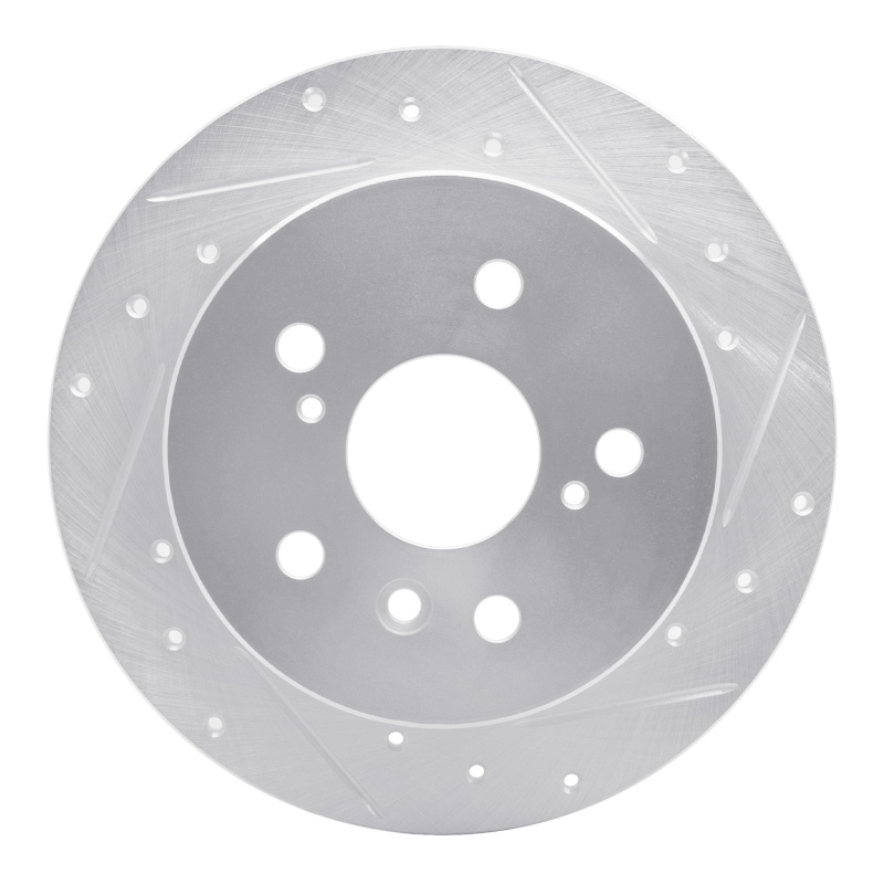 DFC 07-12 Lexus ES350 Rear Right Drilled & Slotted Silver Brake Rotor