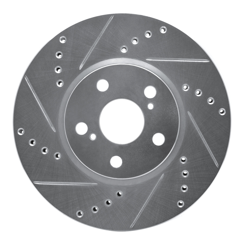 DFC 08-19 Pontiac Vibe Front Left Drilled & Slotted Silver Brake Rotor