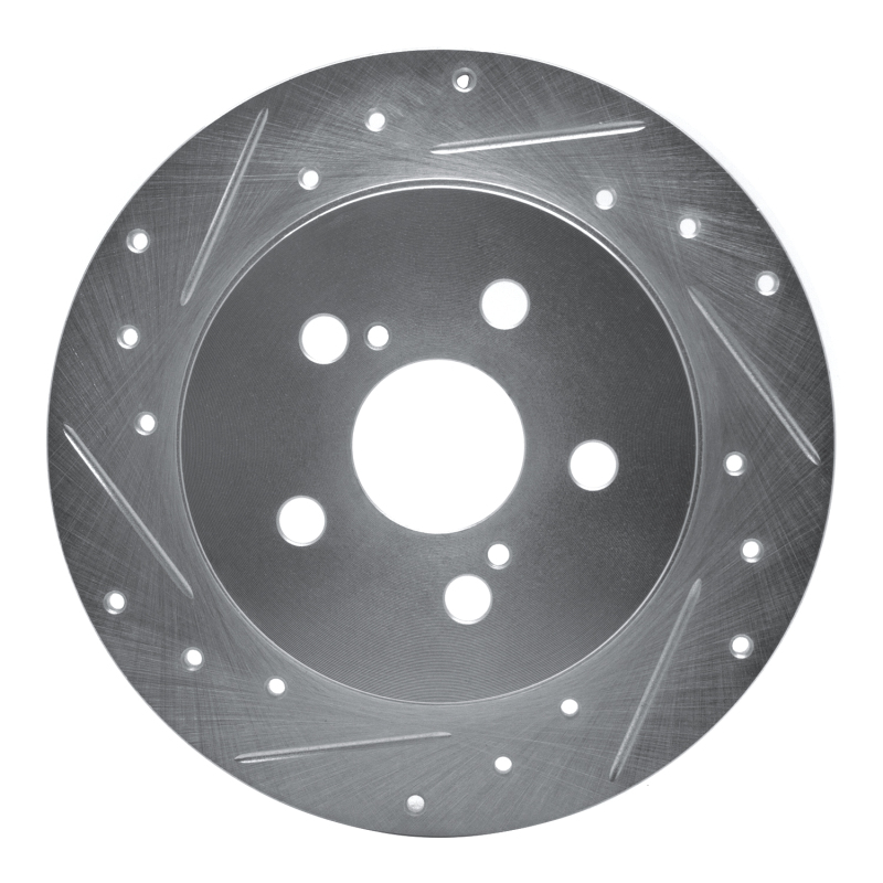 DFC 09-24 Lexus CT200H Rear Left Drilled & Slotted Silver Brake Rotor