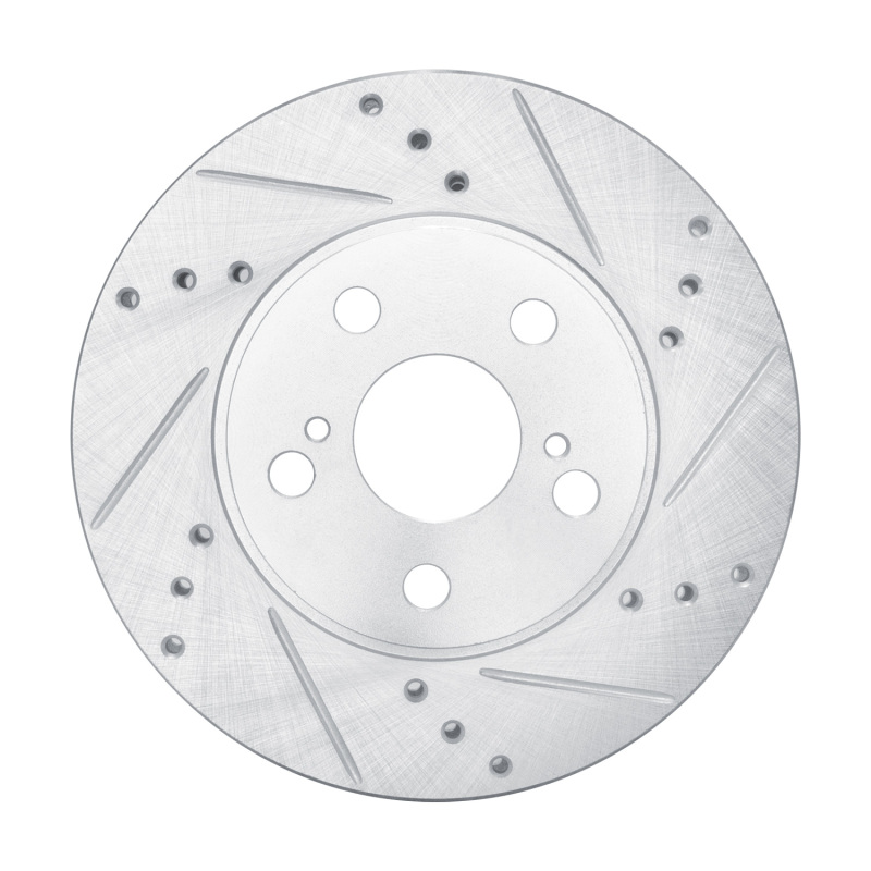DFC 10-17 Lexus CT200H Front Right Drilled & Slotted Silver Brake Rotor