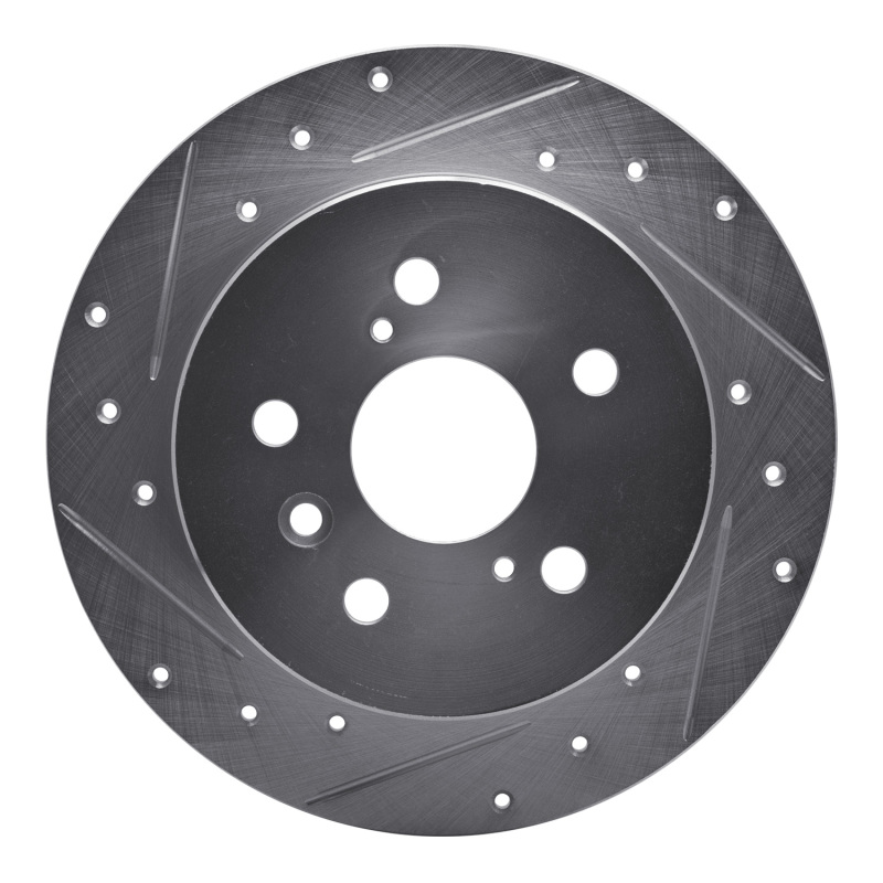 DFC 12-18 Lexus ES350 Rear Left Drilled & Slotted Silver Brake Rotor