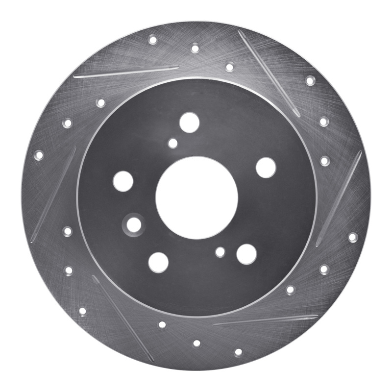 DFC 12-18 Lexus ES350 Rear Right Drilled & Slotted Silver Brake Rotor